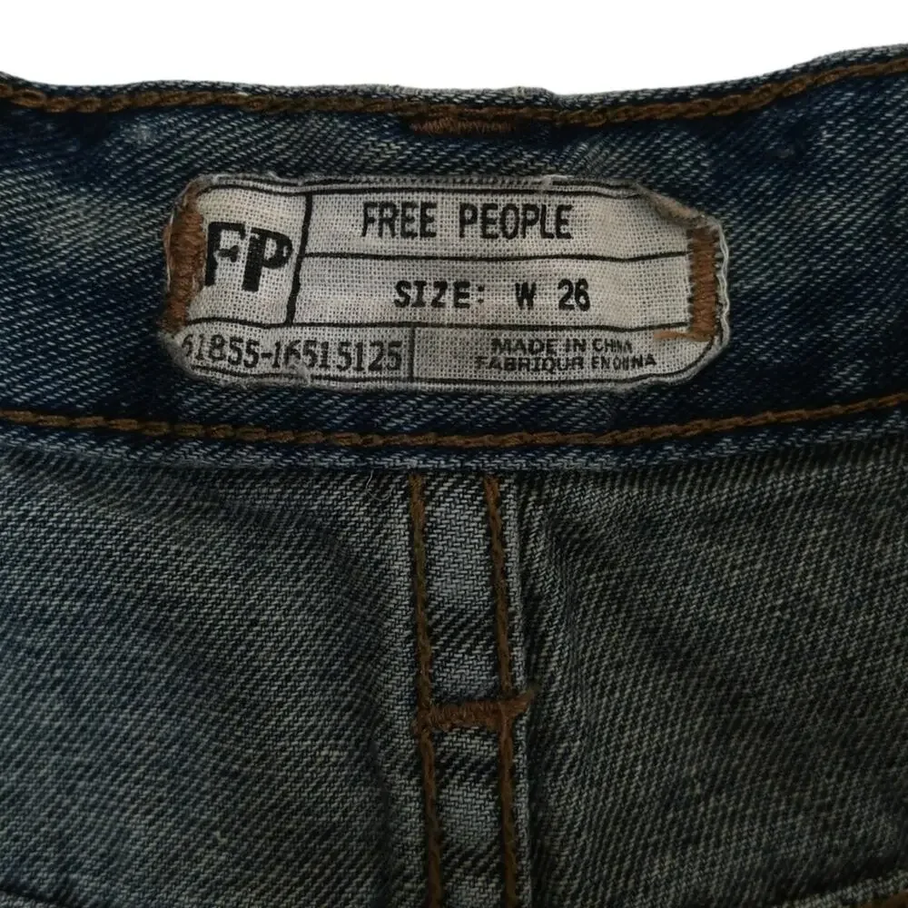 Free People Womens 26 Exposed Button Fly Cutoff Denim Jean Shorts - Picture 9 of 10